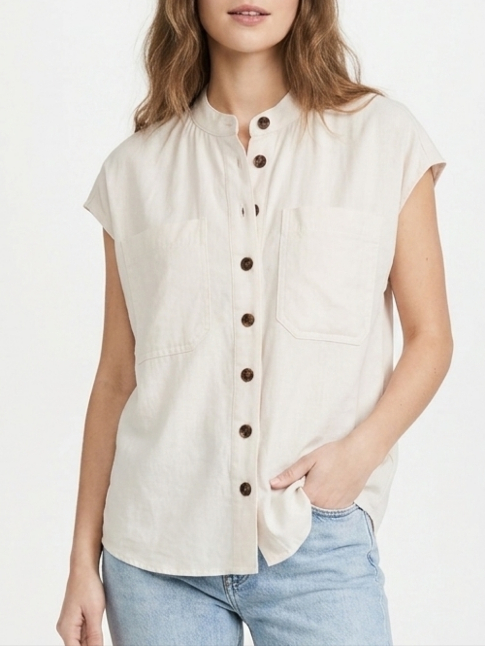 NWT Joie Button up Short Sleeve Top